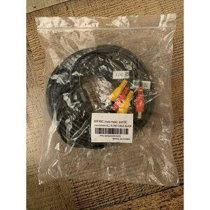 60ft Coaxial surveillance camera cable BNC Male and DC Female/Male for CCTV DVR